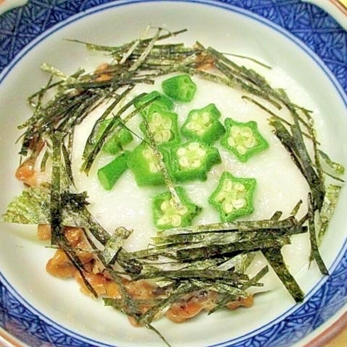 ねばねばトリオ☆とろろ芋・オクラ納豆